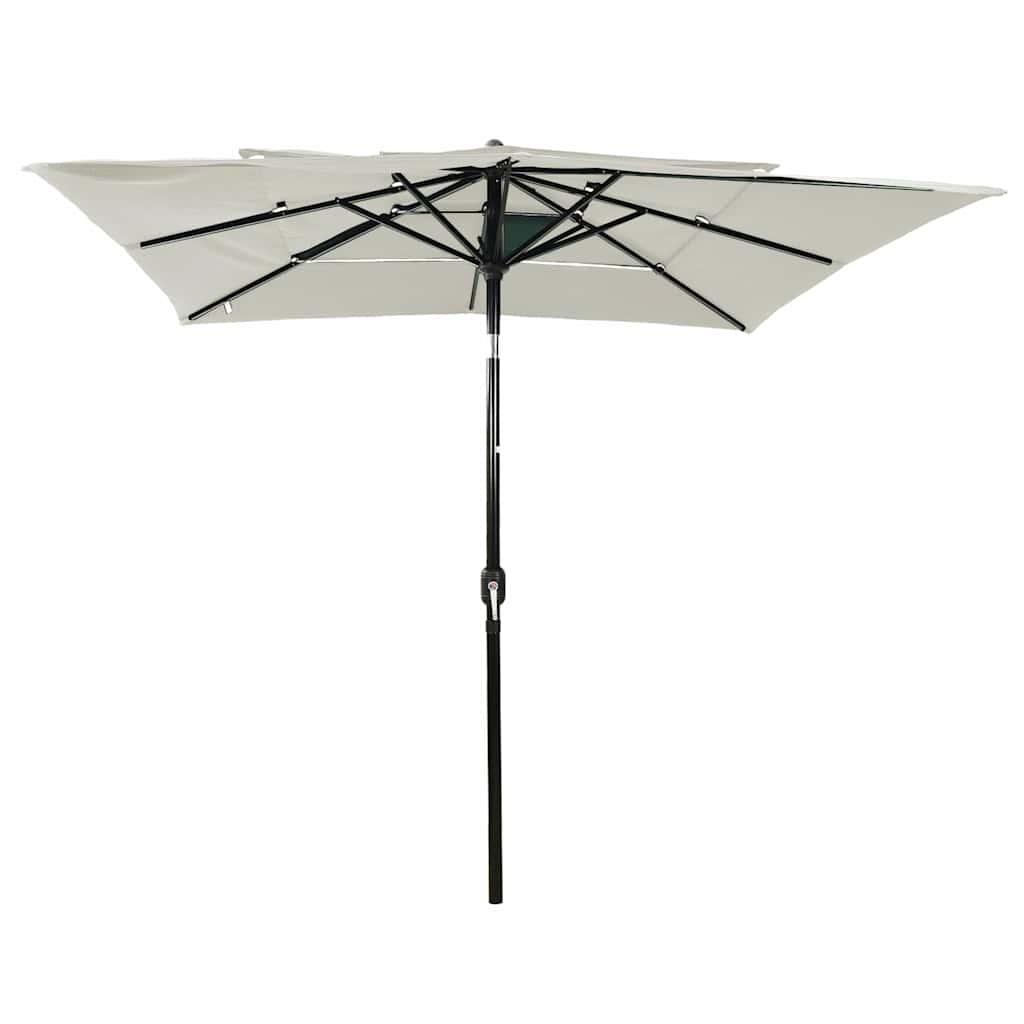 Vidaxl parasol 3 couches avec poteau en aluminium 2,5x2,5 m de sable
