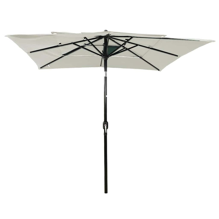 Vidaxl parasol 3 couches avec poteau en aluminium 2,5x2,5 m de sable