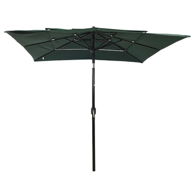 Vidaxl parasol 3 couches avec poteau en aluminium 2,5x2,5 m vert