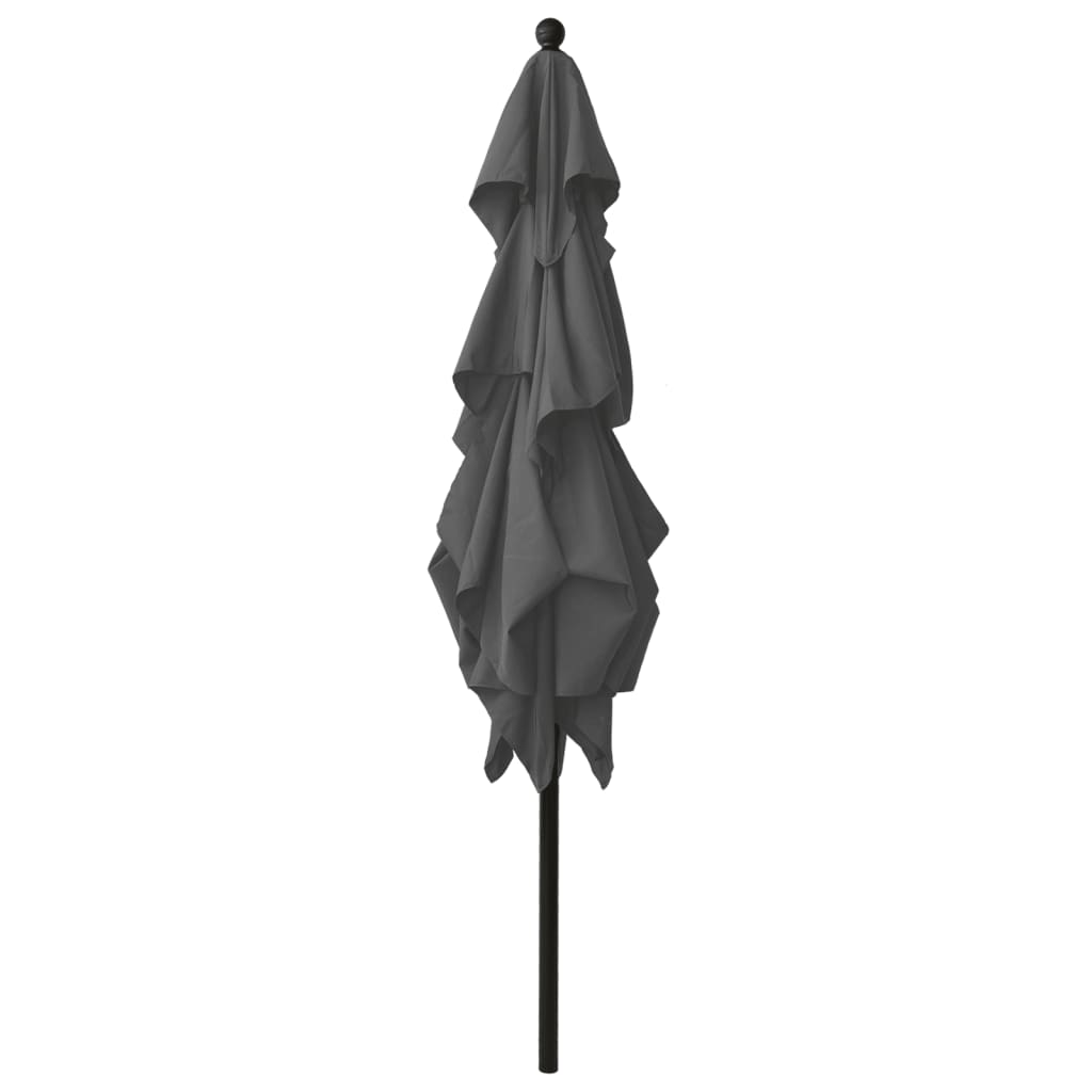 Vidaxl parasol 3 couches avec poteau en aluminium 2,5x2,5 m de couleur anthracite