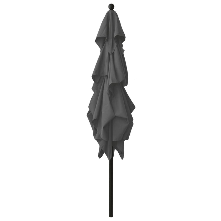 Vidaxl parasol 3 couches avec poteau en aluminium 2,5x2,5 m de couleur anthracite