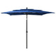 Vidaxl parasol 3 couches avec poteau en aluminium 2,5x2,5 m azur bleu