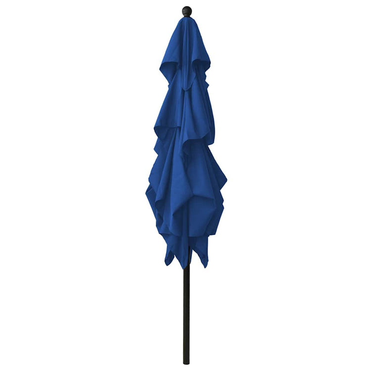 Vidaxl parasol 3 couches avec poteau en aluminium 2,5x2,5 m azur bleu
