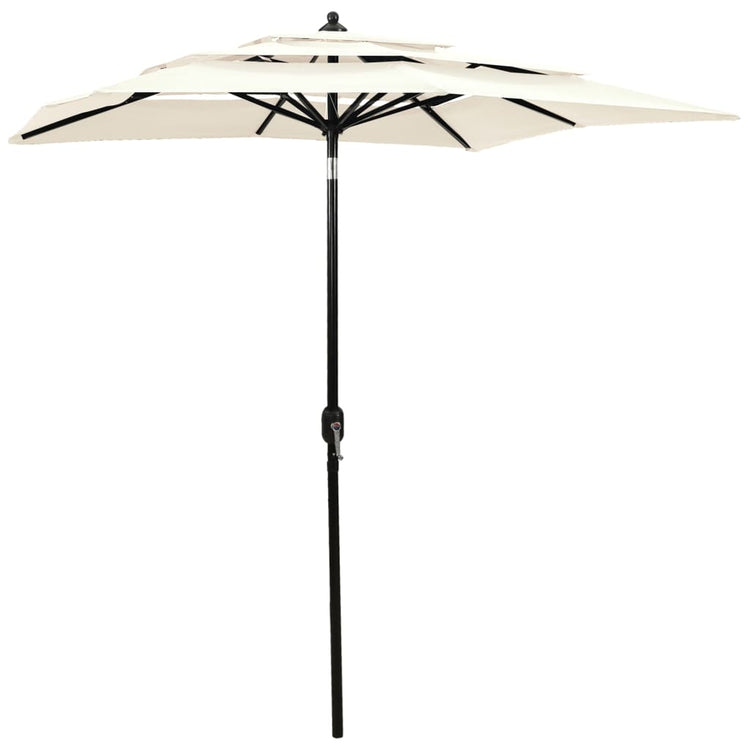 Vidaxl parasol 3 couches avec poteau en aluminium 2x2 m de sable