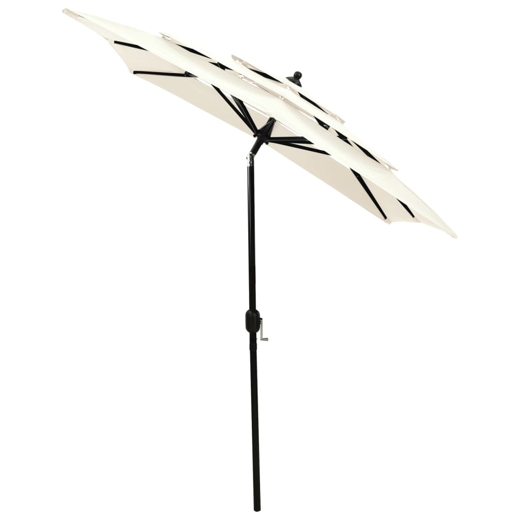 Vidaxl parasol 3 couches avec poteau en aluminium 2x2 m de sable