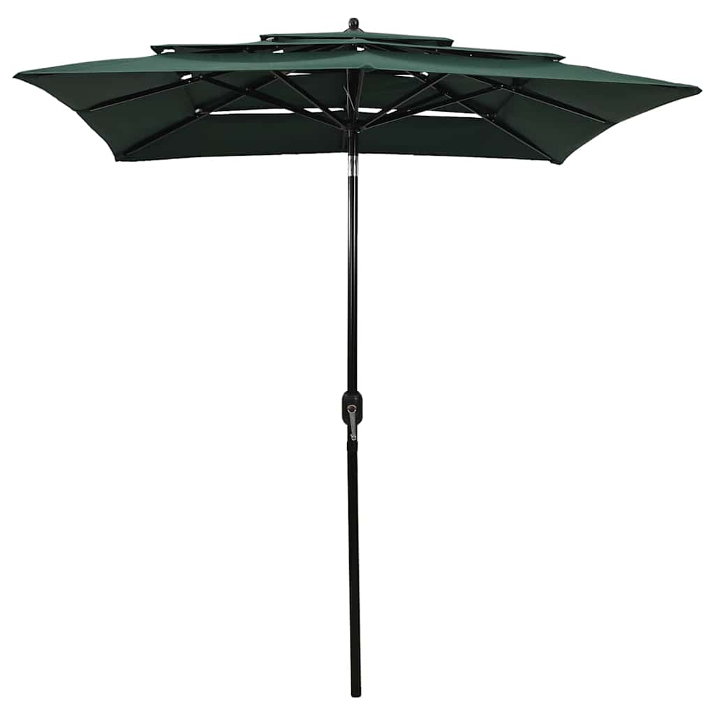 Vidaxl parasol 3 couches avec poteau en aluminium 2x2 m vert