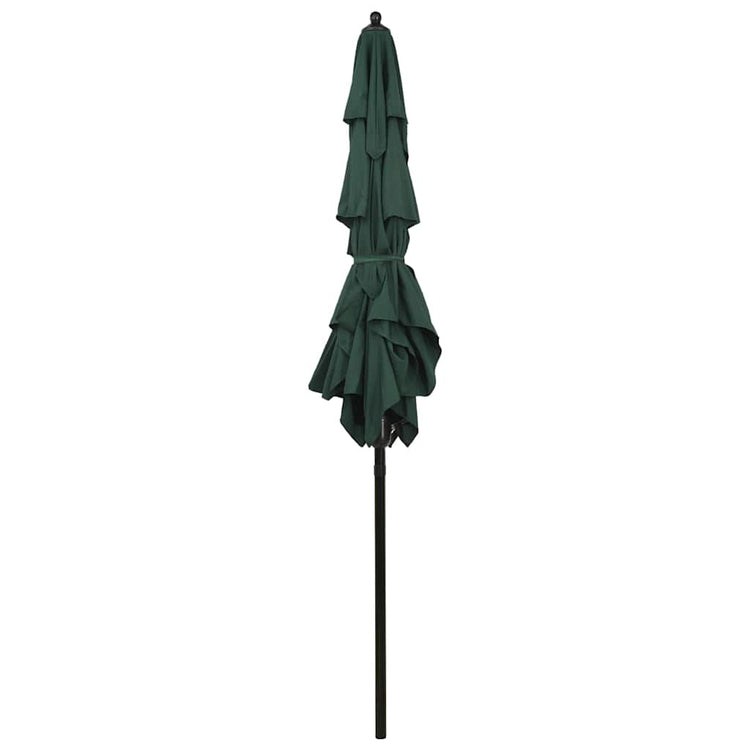 Vidaxl parasol 3 couches avec poteau en aluminium 2x2 m vert
