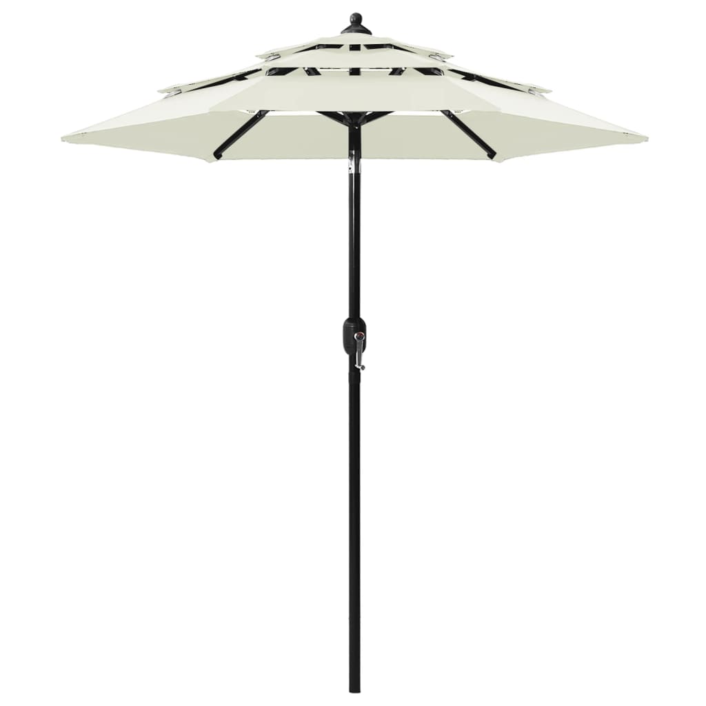 Vidaxl parasol 3 couches avec poteau en aluminium 2 m de couleur sable