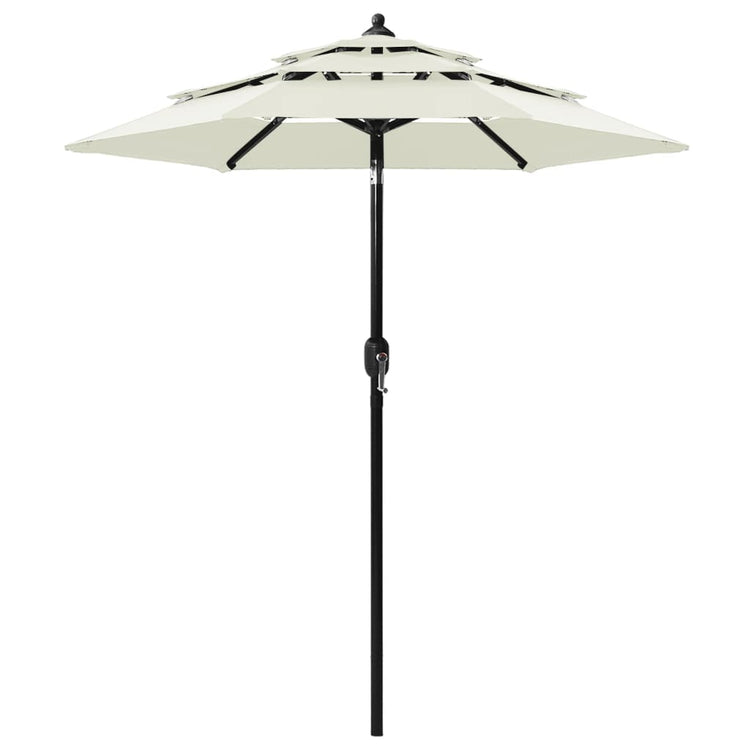Vidaxl parasol 3 couches avec poteau en aluminium 2 m de couleur sable