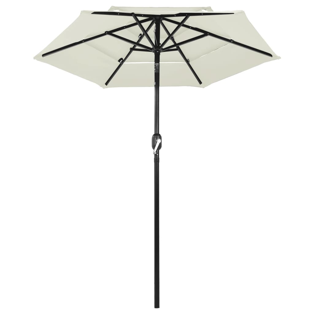 Vidaxl parasol 3 couches avec poteau en aluminium 2 m de couleur sable