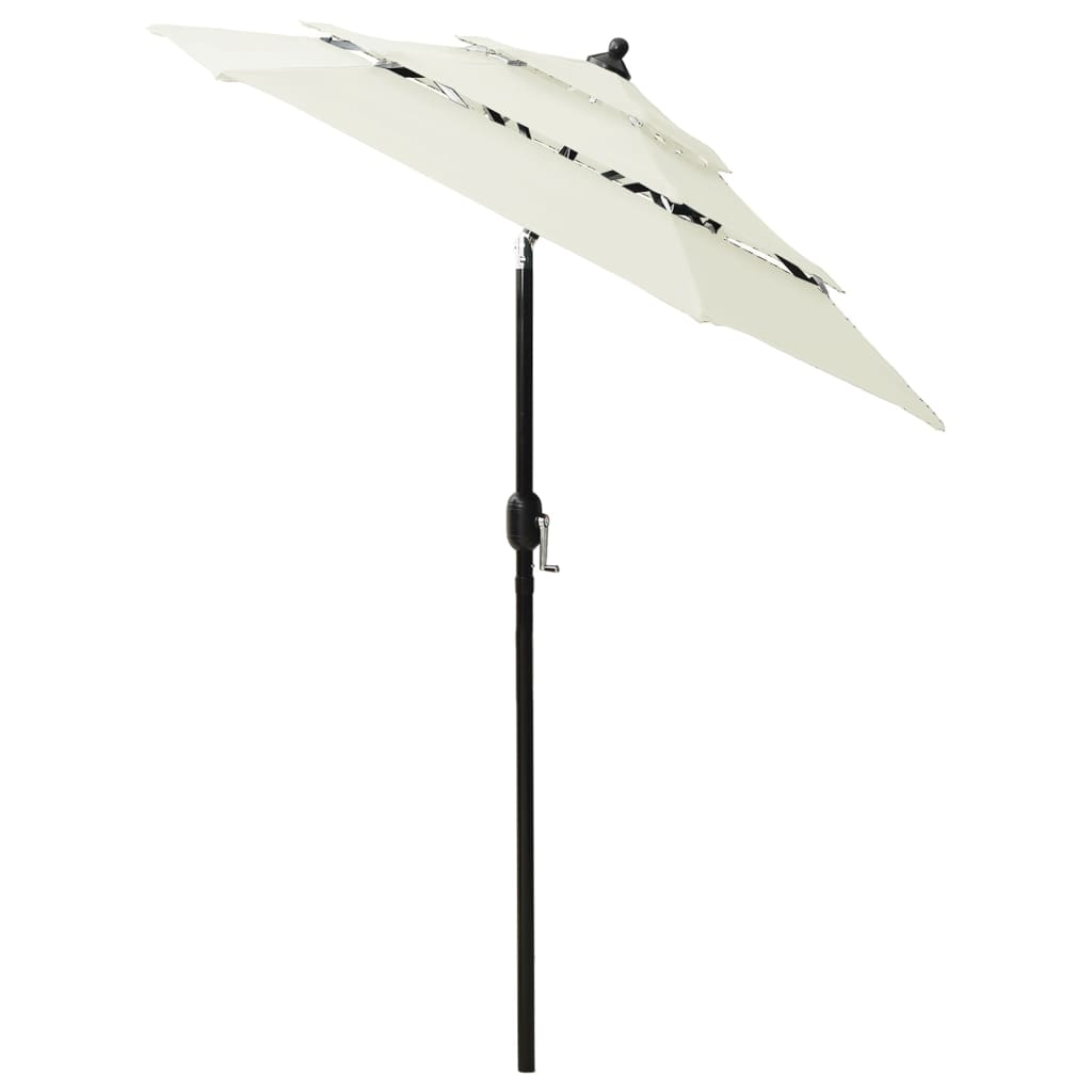 Vidaxl parasol 3 couches avec poteau en aluminium 2 m de couleur sable