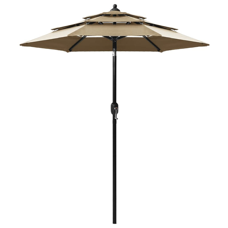 Vidaxl parasol 3 couches avec poteau en aluminium 2 m taupe
