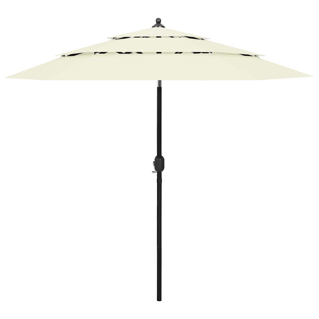 Vidaxl parasol 3 couches avec poteau en aluminium 2,5 m de sable