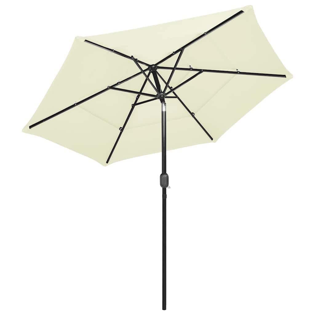 Vidaxl parasol 3 couches avec poteau en aluminium 2,5 m de sable