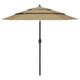 Vidaxl parasol 3 couches avec poteau en aluminium 2,5 m taupe