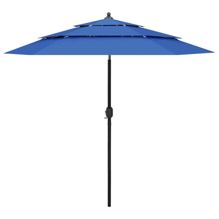 Vidaxl parasol 3 couches avec poteau en aluminium 2,5 m azure bleu