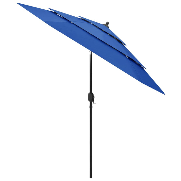 Vidaxl parasol 3 couches avec poteau en aluminium 2,5 m azure bleu