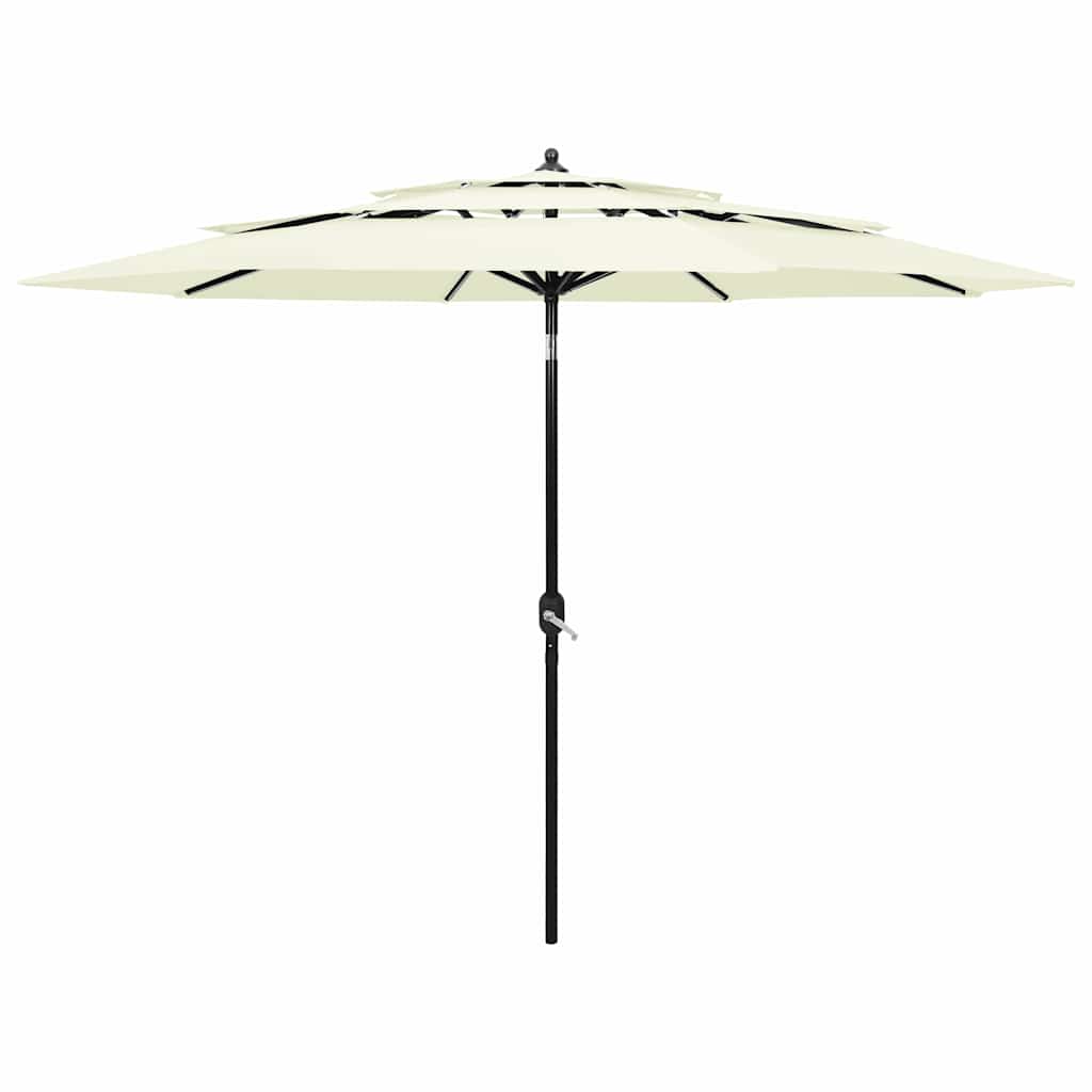 Vidaxl parasol 3 couches avec poteau en aluminium 3 m de couleur sable