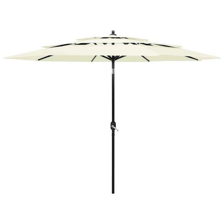 Vidaxl parasol 3 couches avec poteau en aluminium 3 m de couleur sable