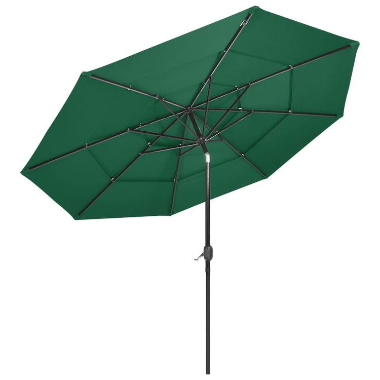 Vidaxl parasol 3 couches avec poteau en aluminium 3 m vert