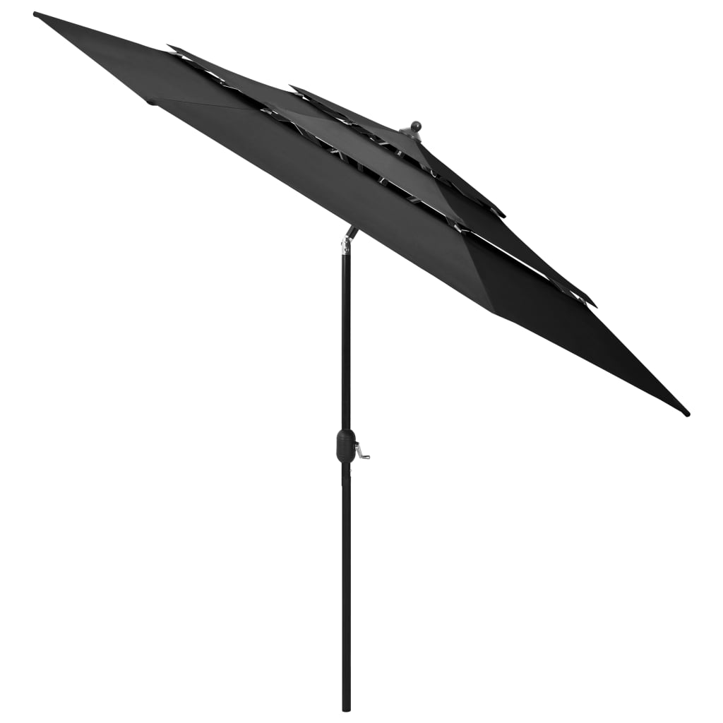 Vidaxl parasol 3 couches avec poteau en aluminium 3 m de couleur anthracite