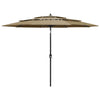 Vidaxl parasol 3 couches avec poteau en aluminium 3 m taupe