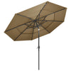 Vidaxl parasol 3 couches avec poteau en aluminium 3 m taupe