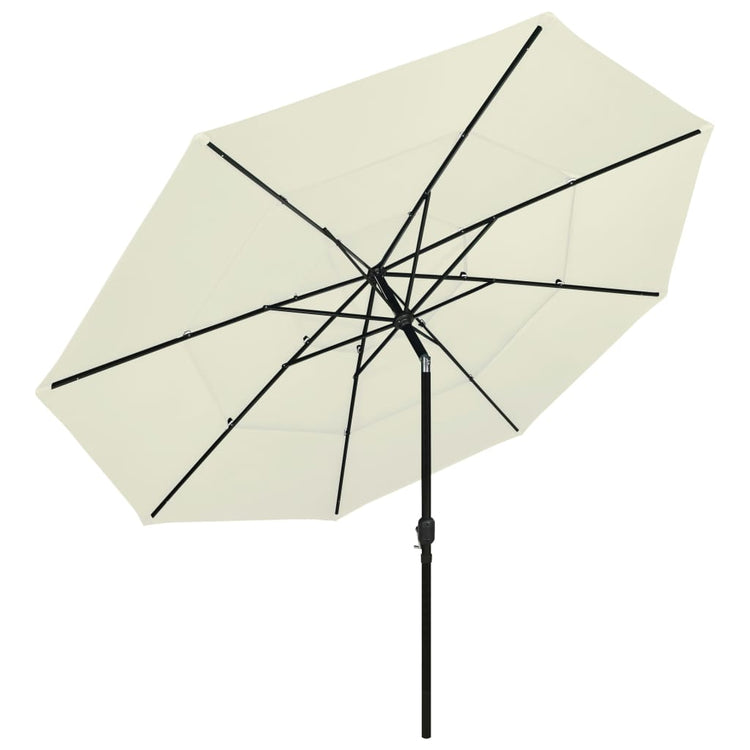 Vidaxl parasol 3 couches avec poteau en aluminium 3,5 m de sable