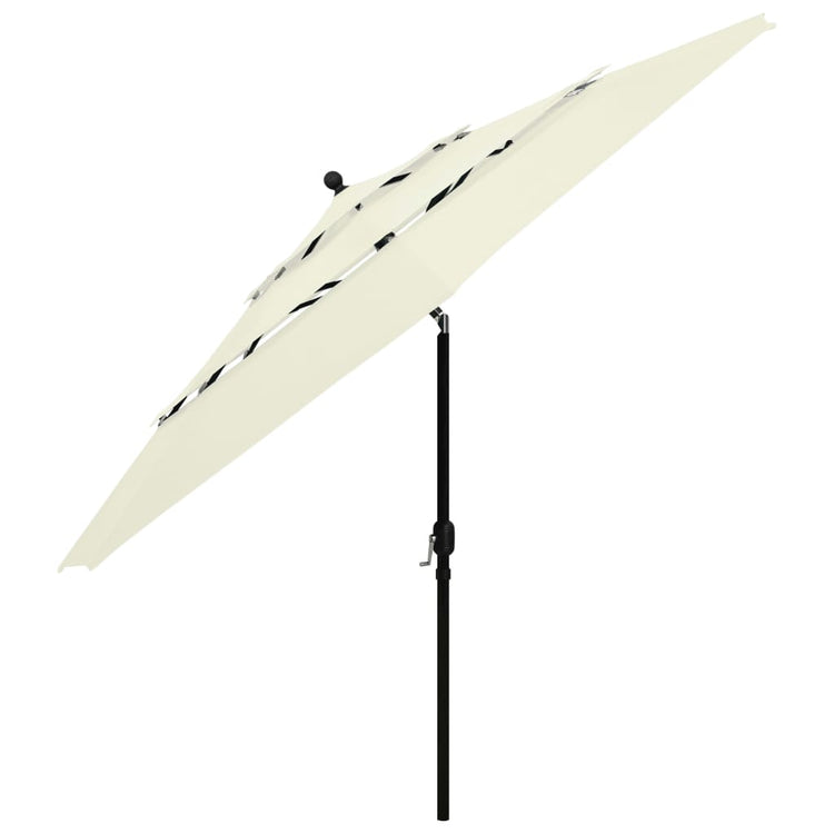 Vidaxl parasol 3 couches avec poteau en aluminium 3,5 m de sable
