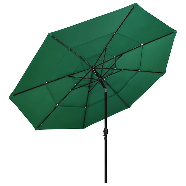 Vidaxl parasol 3 couches avec poteau en aluminium 3,5 m vert