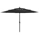 Vidaxl parasol 3 couches avec mât en aluminium 3,5 m noir