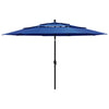 Vidaxl parasol 3 couches avec poteau en aluminium 3,5 m azure bleu