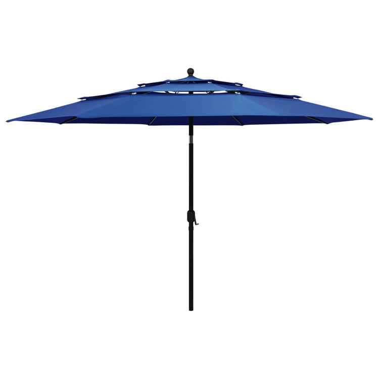 Vidaxl parasol 3 couches avec poteau en aluminium 3,5 m azure bleu