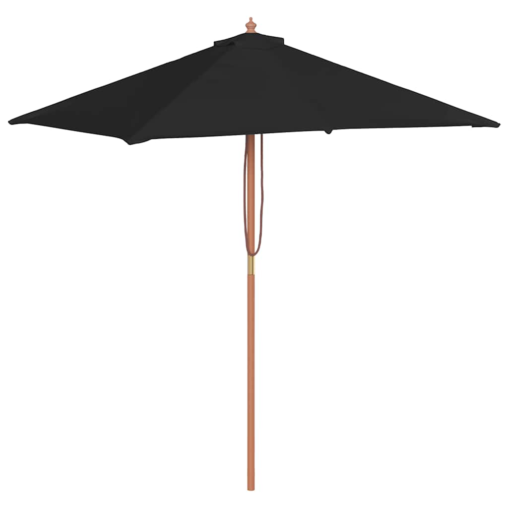 Parasol vidaxl avec poteau en bois 150x200 cm noir