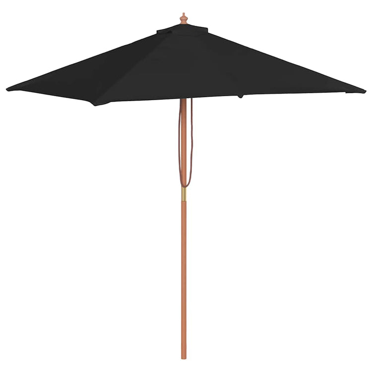 Parasol vidaxl avec poteau en bois 150x200 cm noir