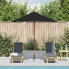 Parasol vidaxl avec poteau en bois 150x200 cm noir