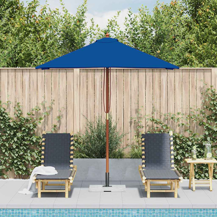 Vidaxl parasol avec poteau en bois 150x200 cm bleu