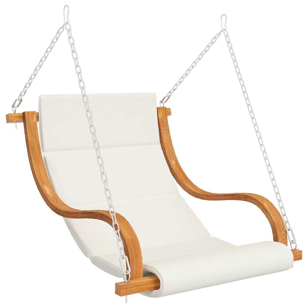 Chaise à bascule VidaXL sans cadre à bascule avec coussin en bois courbé