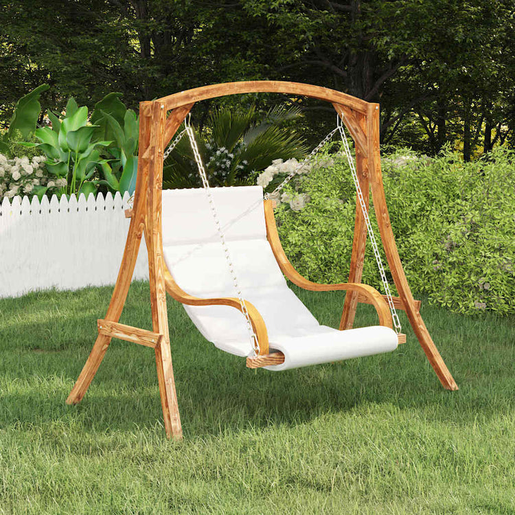 Chaise à bascule VidaXL sans cadre à bascule avec coussin en bois courbé
