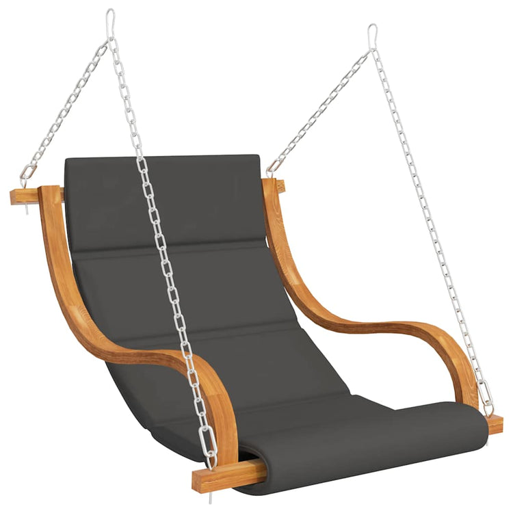 Chaise à bascule VidaXL sans cadre à bascule avec coussin en bois courbé