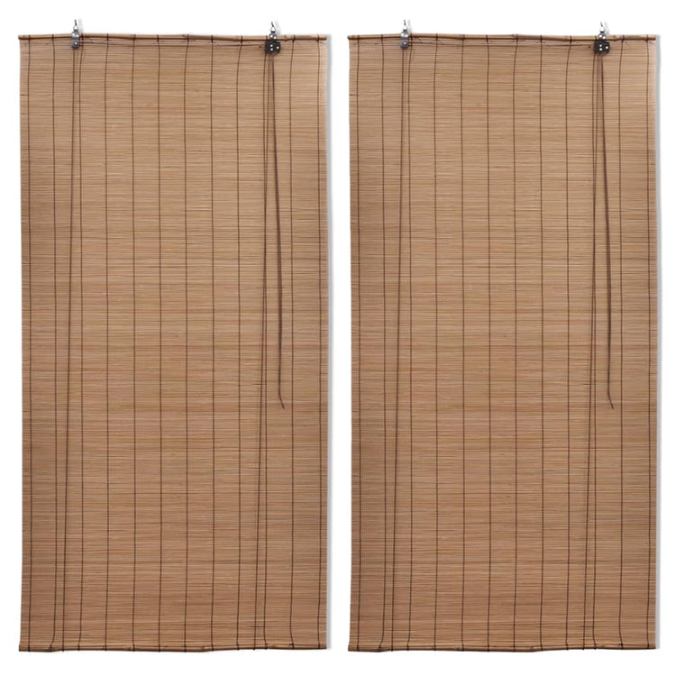 Stores à rouleaux vidaxl 2 ST 80x160 cm en brun bambou