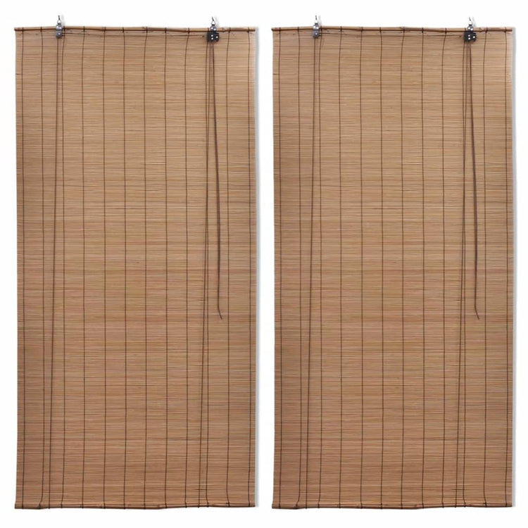 Stores à rouleaux vidaxl 2 pcs 100x160 cm en brun bambou