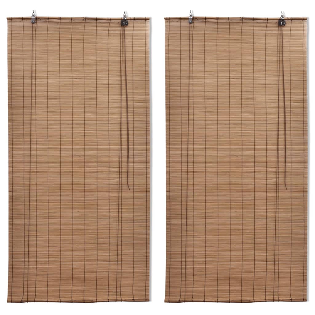 Stores à rouleaux vidaxl 2 pcs 120x220 cm en brun bambou