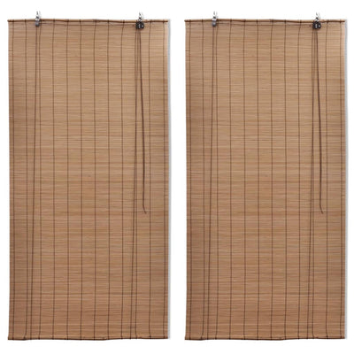 Stores à rouleaux vidaxl 2 pcs 120x220 cm en brun bambou