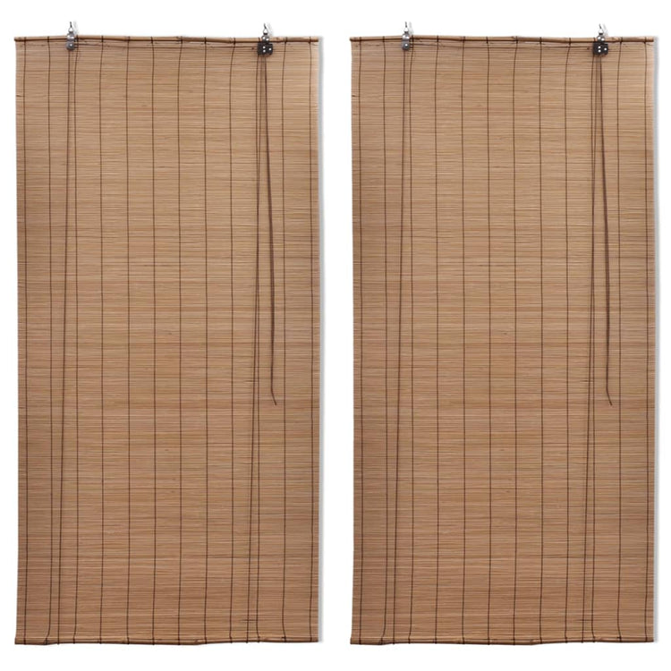 Stores à rouleaux vidaxl 2 pcs 120x220 cm en brun bambou