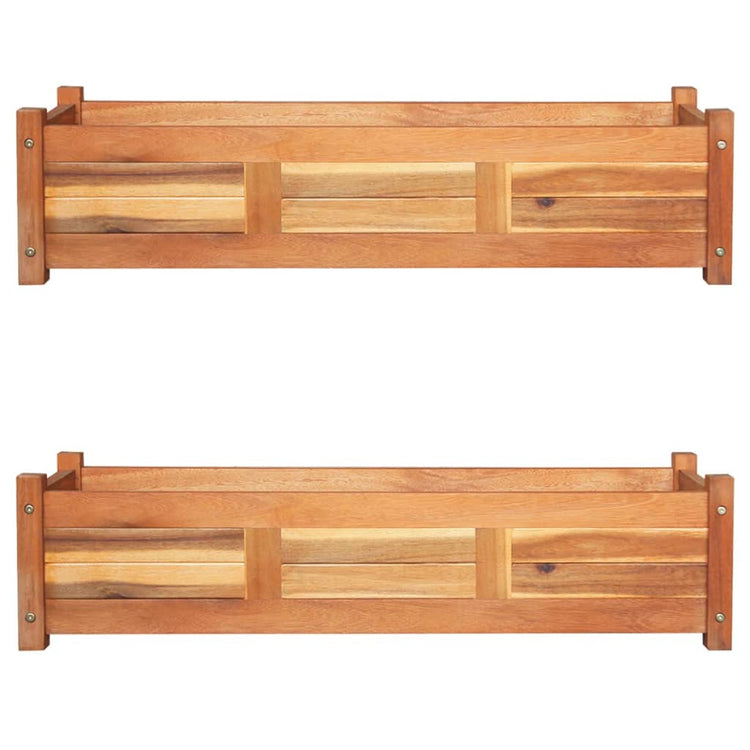 Les planteurs Vidaxl ont augmenté 2 PCS 100x30x25 cm Acaciahout