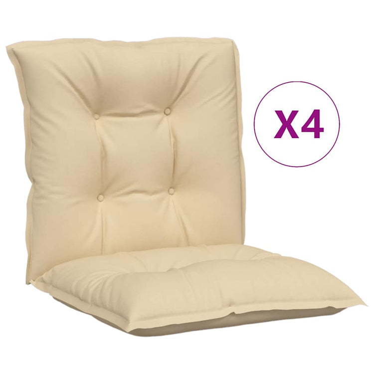 Vidaxx coussins de chaise de jardin 4 pcs dossier bas 100x50x7 cm tissu beige