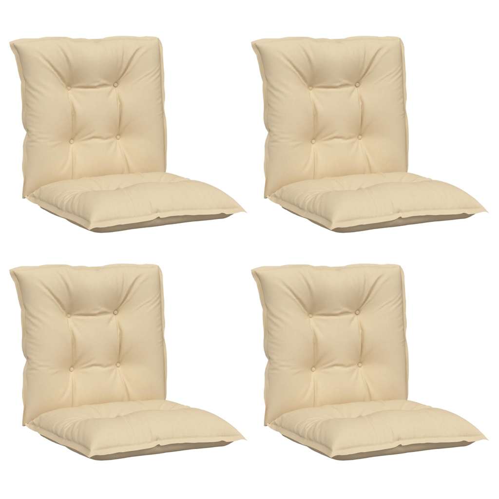 Vidaxx coussins de chaise de jardin 4 pcs dossier bas 100x50x7 cm tissu beige