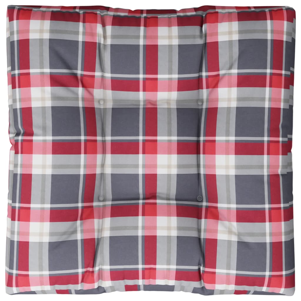 Coussin de palette vidaxl 80x80x12 cm Tissu diamant motif rouge