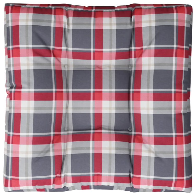 Coussin de palette vidaxl 80x80x12 cm Tissu diamant motif rouge